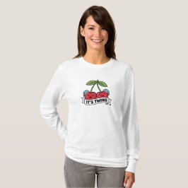 T-shirt Annonce Jumeaux Garçons It's Twins Cerises Bonnets