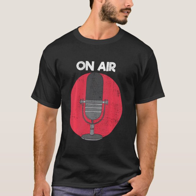 T-shirt Annonceur de l'émission de radio Microphone Airs (Devant)
