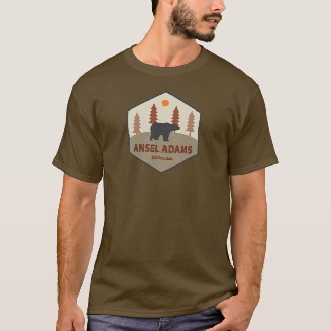 T-shirt Ansel Adams Wilderness California Bear (Devant)