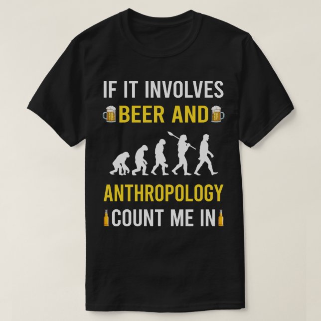 T-shirt Anthropologue Bière Et Anthropologie (Design devant)