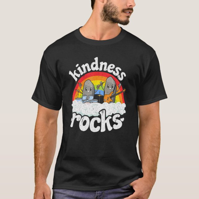 T-shirt Anti Bullying Rainbow Hippie Music Teacher Kindnes (Devant)
