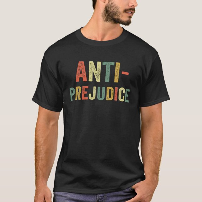 T-shirt Anti Prejudice Stop Hate No Racism Discrimination  (Devant)