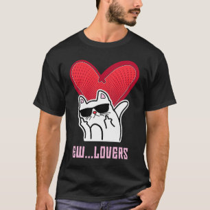 T-shirt Anti Saint-Valentin Envieux de Beurk Chat Louche