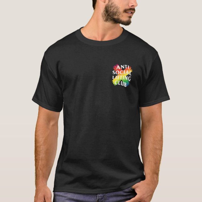 T-shirt Anti Social Lifting Club Crossed Out Rainbow (Fron (Devant)