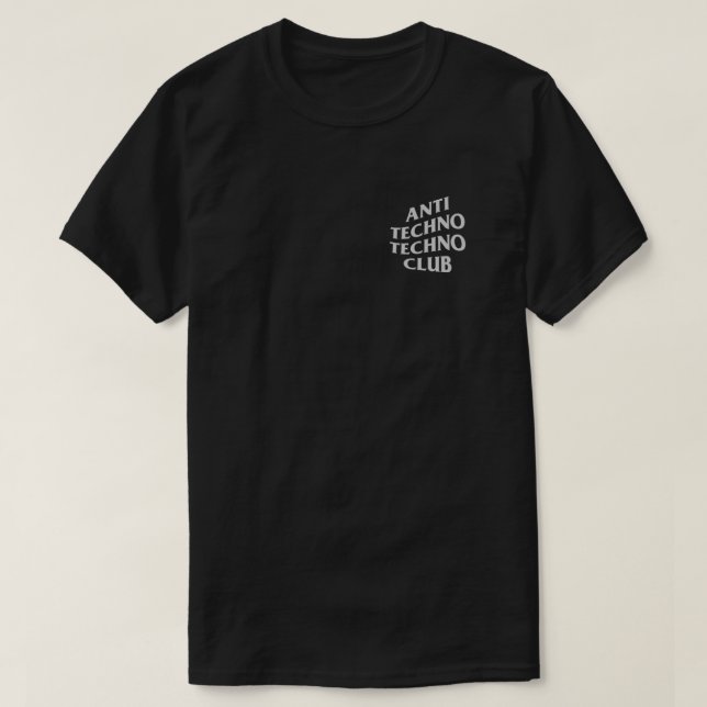 T-shirt Anti Techno Techno Club Silver Grey Edm Music Fest (Design devant)