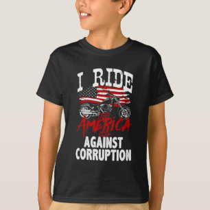 T-shirt Anti Trump Biker Résiste Contre La Corruption Mani