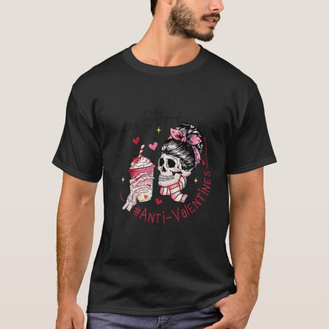 T-shirt Anti Valentines Cupid est stupide Valentine Lo (Devant)
