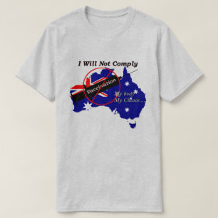T-shirt Anti Vax My Body Mon choix Australian Flag