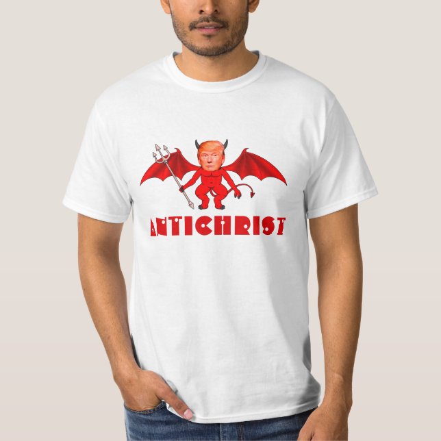 T-shirt "Antichriste" drôle avec le diable d'atout (Devant)