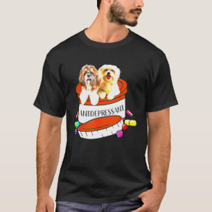 T-shirt Antidépresseur Maltais Et Chih Tzu