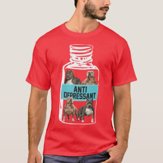 T-shirt Antidépresseurs, Amour Pitbull Sourire, Chien Est