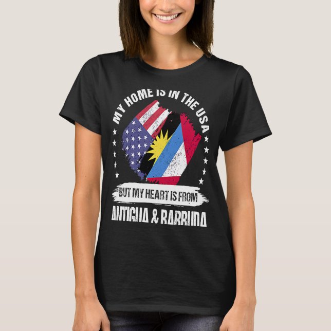 T-shirt Antigua American Patriot Gros Fier Mon coeur est f (Devant)