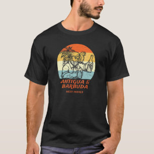 T-shirt Antigua-et-Barbuda Antilles Pirate & Parrot Vaca