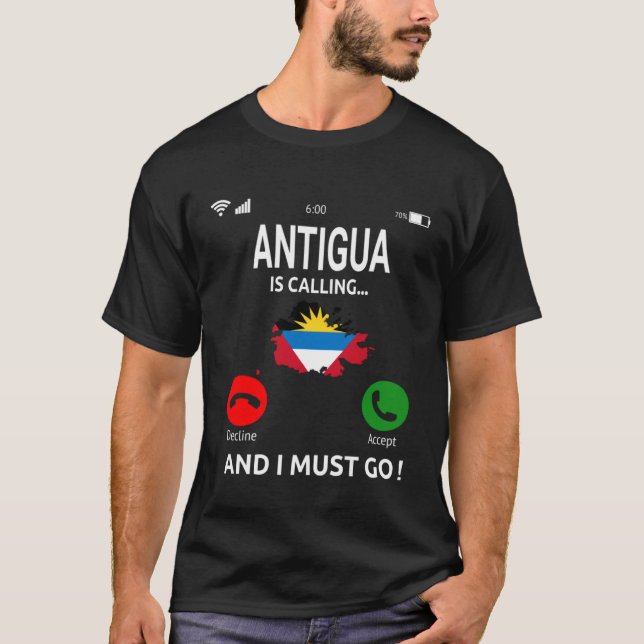 T-shirt Antigua Is Calling Caribbean Vacation Antigua Isla (Devant)