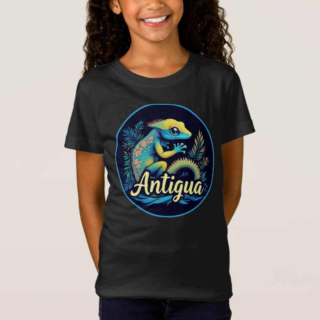 T-Shirt Antigua Island Caribbean Gecko (Devant)