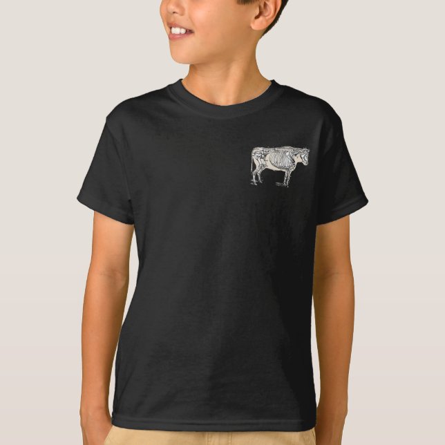 T-shirt Antique Cow Skeleton Bones (Devant)
