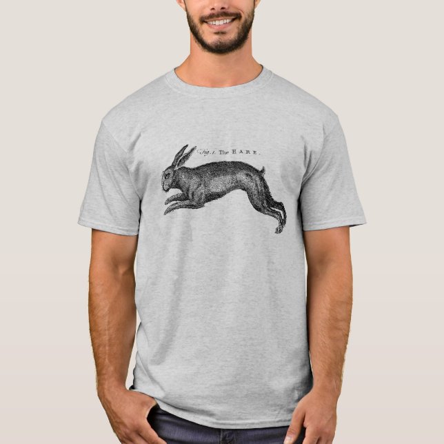 T-shirt Antique Histoire Naturelle Art Le lièvre (Devant)
