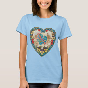 T-shirt Antique Saint Valentin, les anges Vintages dans un
