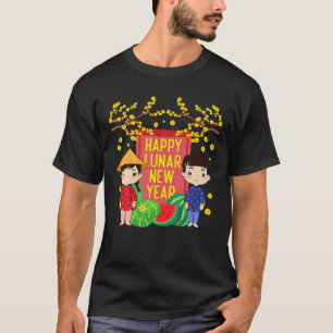 T-shirt Ao Dai Les Enfants Joyeux Nouvel An Lunaire   New 
