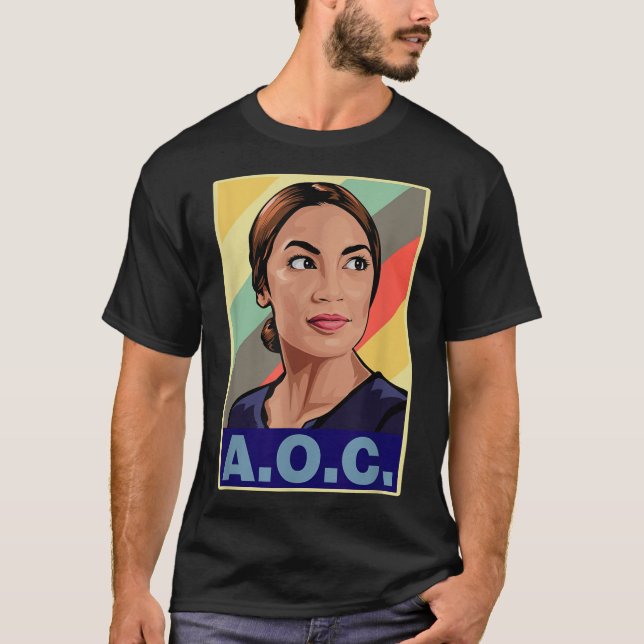 T-shirt Aoc Alexandria Ocasio-cortez Première femme Présid (Devant)