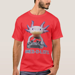 T-shirt Aolotl Fish Jouer Jeu Vidéo WhiteAolotl Lizard 