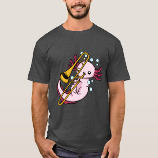 T-shirt Aolotl jouant du trombone groupe de majorettes vin