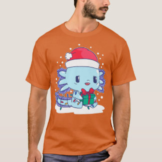 T-shirt Aolotl Santa Hat Xmas Lumières Cute Kawaii Aolotl 