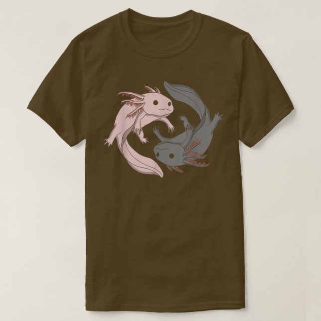 T-shirt Aolotl Yin Yang Aolotls Amphibian Lover mite (Design devant)