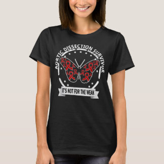 T-shirt Aortic Dissection Survivor, red-ribbon raising awa