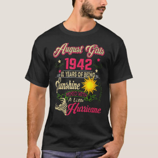 T-shirt Août 1942 1942e anniversaire Août Filles 1942 81