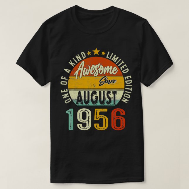 T-shirt Août 1956 Edition limitée 65e anniversaire 65 ans (Design devant)