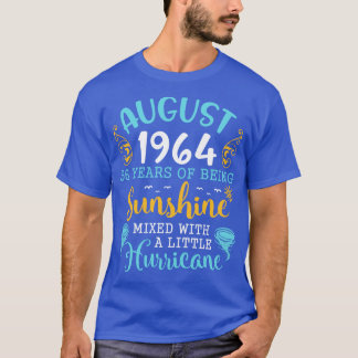 T-shirt Août 1964 Joyeux Anniversaire 56 Ans D'Être Sunsh