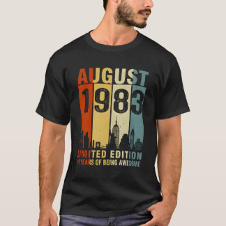 T-shirt Août 1983 40 Ans D'Être Étonnant