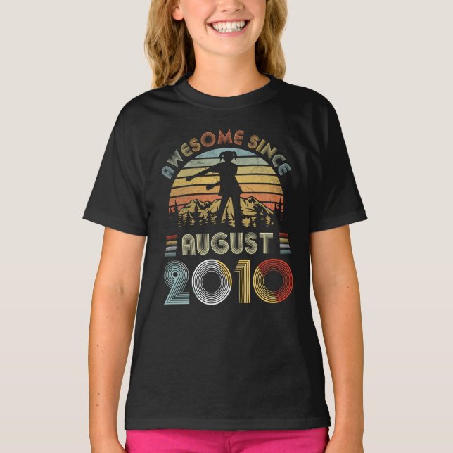 T-shirt Août 2010 la 9ème soie de fille d'anniversaire (Devant)