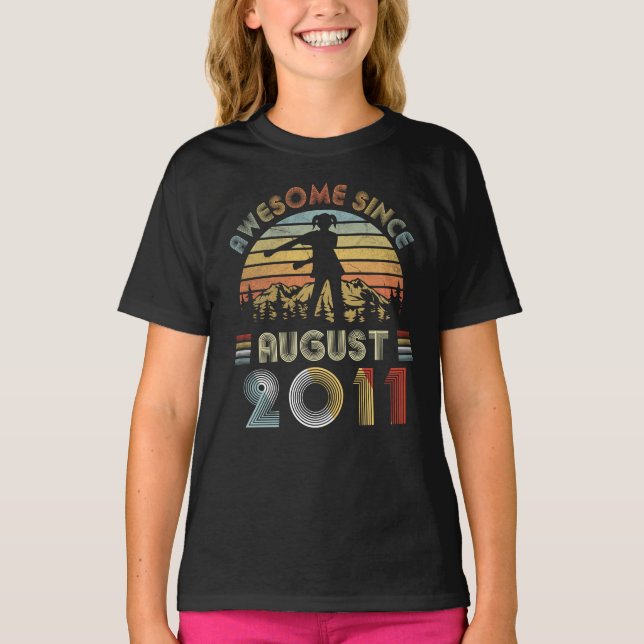 T-shirt Août 2011 la 8ème soie de fille d'anniversaire (Devant)