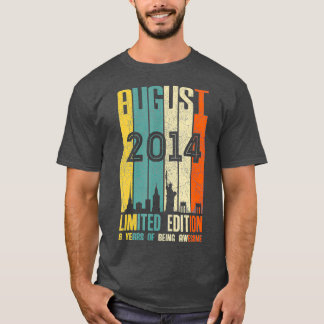 T-shirt Août 2014 T 6 Année Anniversaire 2014 Cadeau