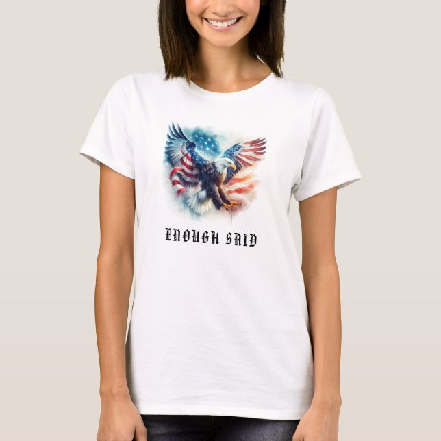 T-shirt *~* AP16 Drapeau américain USA Bald Détaillé EAGLE (Devant)