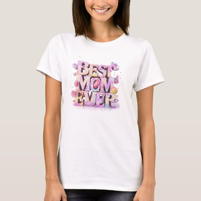 T-shirt *~* AP72 Whimsical Mother Day Hearts Flowers 3-D (Devant)