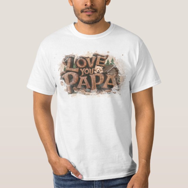 T-shirt *~* AP86 BEST EVER PAPA Fête des pères Rustique (Devant)