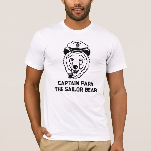 T-shirt *~* AP86 CAPITAINE PAPA PORTEFEUILLE Fête des père (Devant)