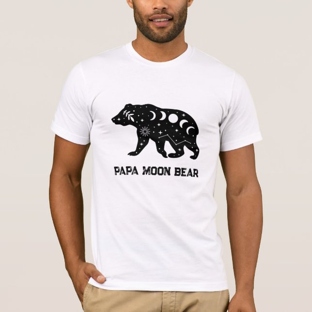 T-shirt *~* AP86 Céleste Lune Fête des pères à ours PAPA (Devant)