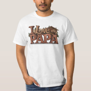 T-shirt *~* AP86 J'AIME MA Fête des pères PAPA Rustique