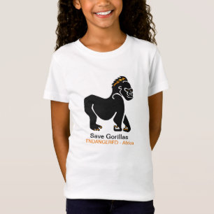 T-Shirt Ape -Sauvez GORILLAS -Espèces sauvages menacées d'