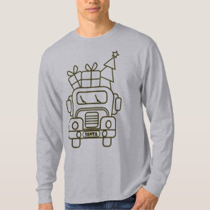T-shirt Aperçu camion de Noël Père Noël voiture vue avant