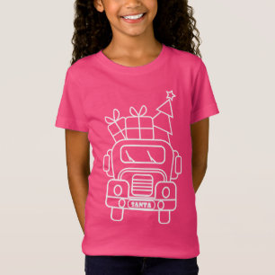 T-Shirt Aperçu camion de Noël Père Noël voiture vue avant