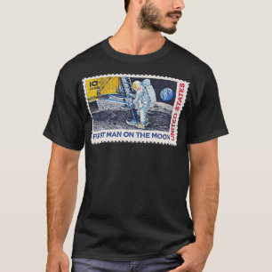 T-shirt Apollo 11 50ème Premier homme sur le Timbre Lune R