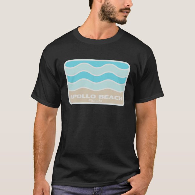 T-shirt Apollo Beach Florida Retro FL Waves Beach Souvenir (Devant)
