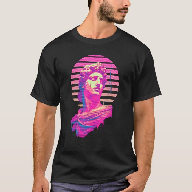 T-shirt Apollo Vaporwave Aesthetic Greek God Retrowave Gra (Devant)