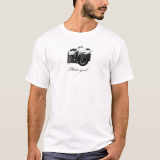 T-shirt appareil-photo, fille de photo