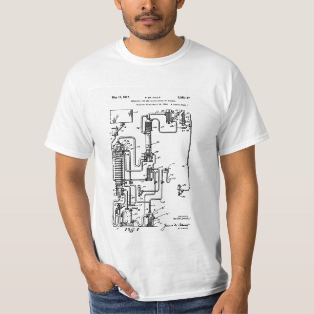 T-shirt Appareil pour la distillation du brevet d'alcool (Devant)